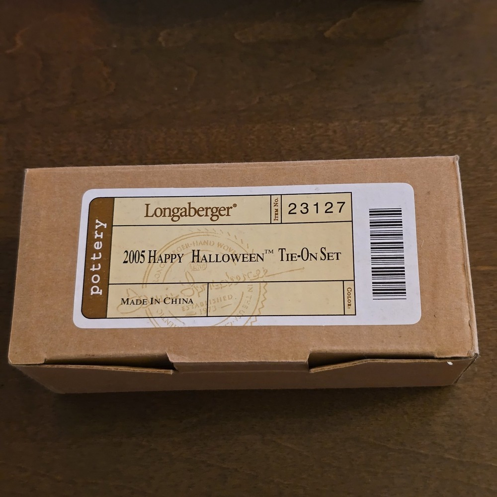 Longaberger Happy Halloween Tie-On Set Ghosts 2005 New‎ in Box - Picture 6 of 6